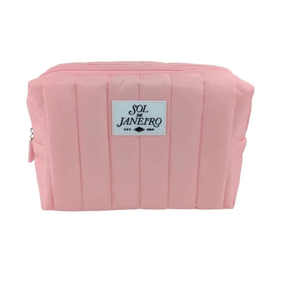 NEW Sol de Janeiro Soft Pink Quilted Cosmetic Bag - Picture 1 of 1